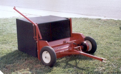 Pull behind clearance mower leaf sweeper